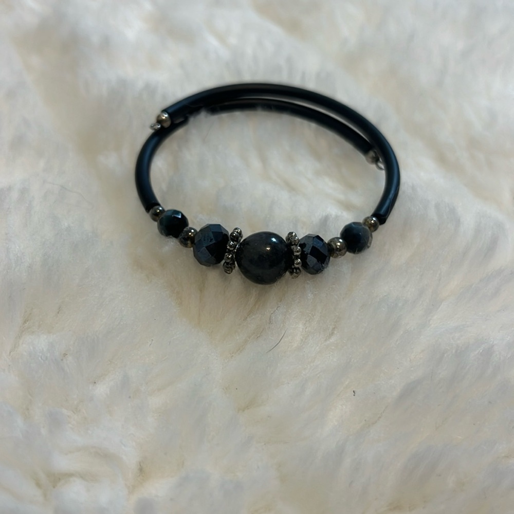 Gray And Silver Cuff Bracelet